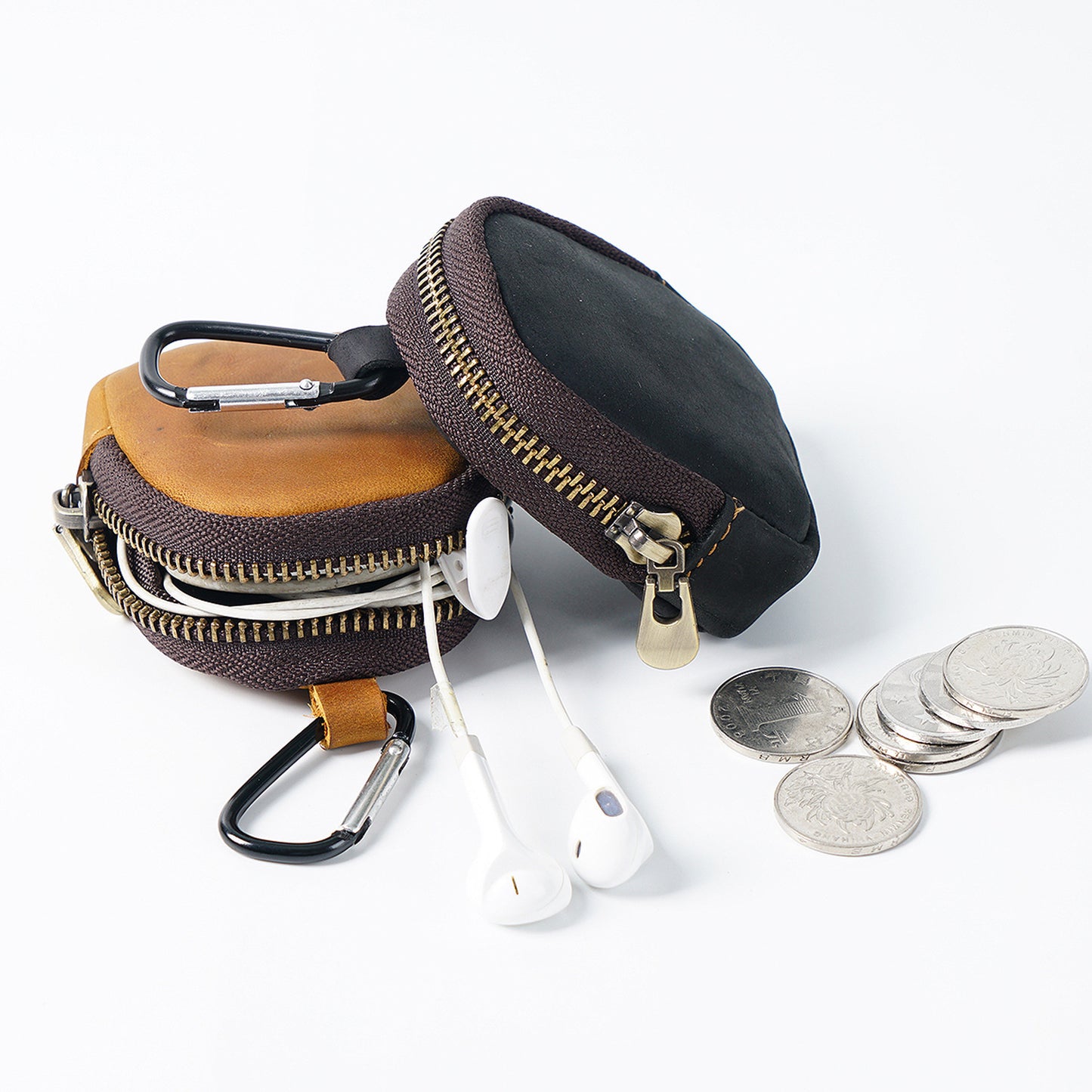 Cowhide Small Wallet Zipper Shell